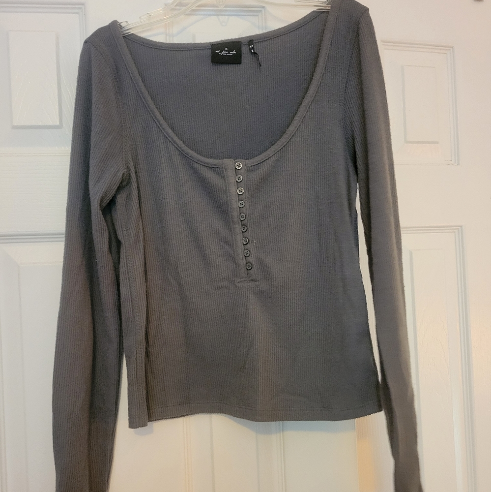 Urban Outfitters Grey long sleeved blouse
